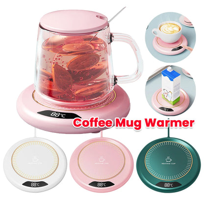 Coffee Mug Warmer 3 Temperature Setting Heating Plate Auto Shut off Portable Cup Warmer USB Plug for Travel Office Desk Home Use